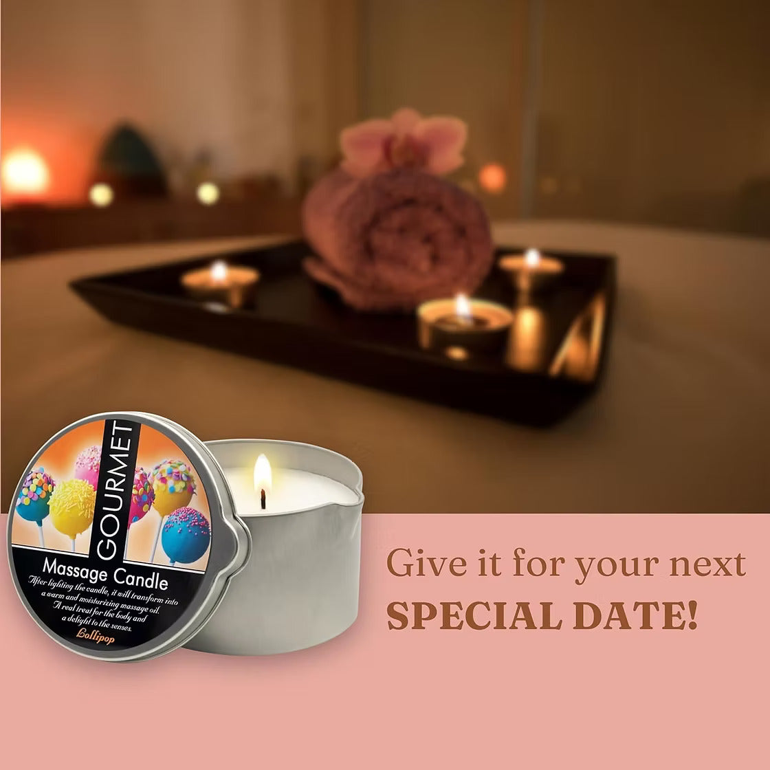 Lollipop Scent - Massage Candle